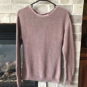 Criss cross back crew neck sweater